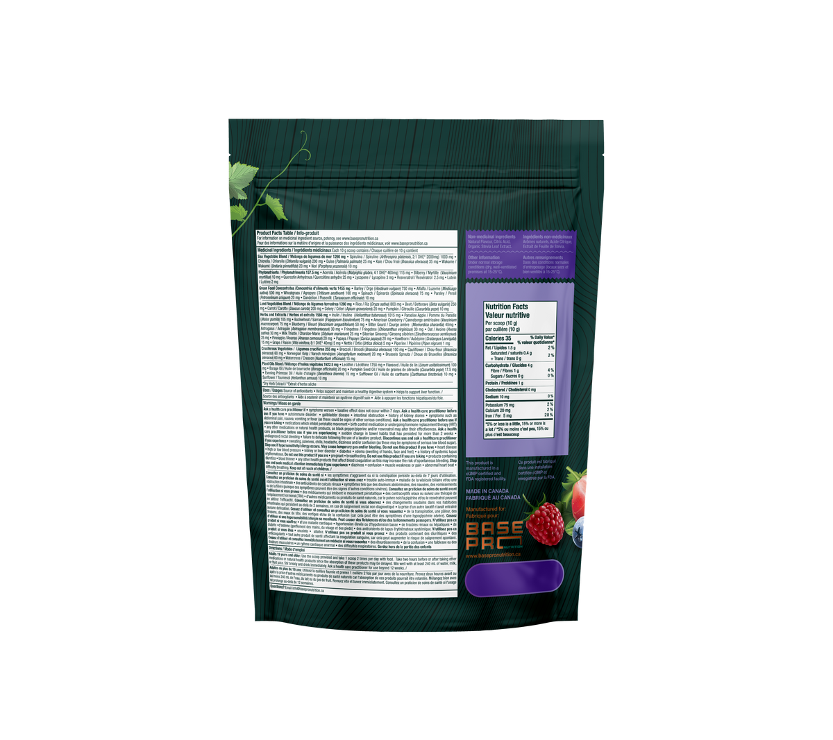 Pro Greens - Mixed Berry - 300 grams - Base Pro Nutrition