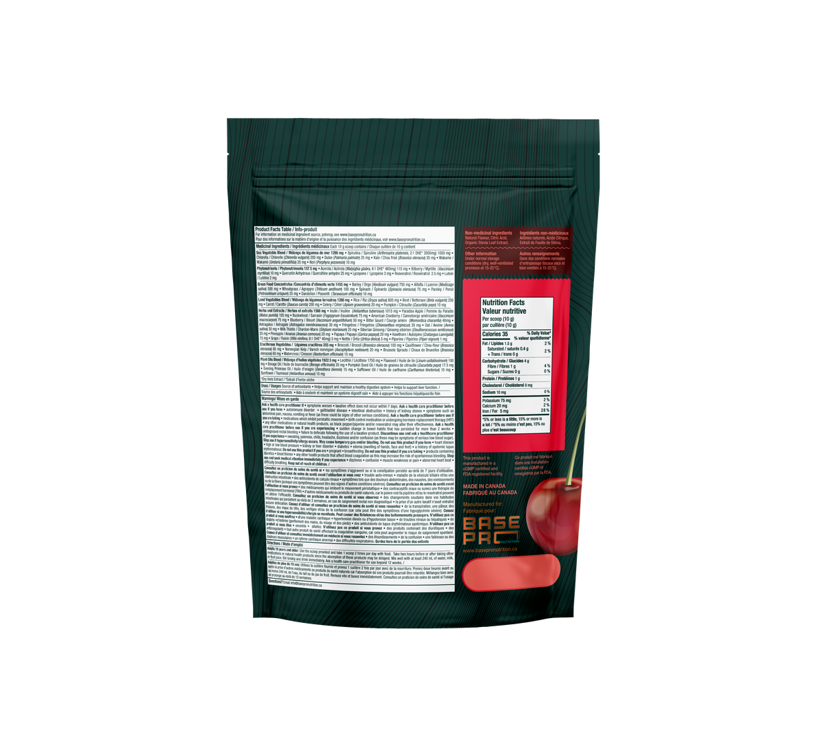 Pro Greens - Cherry - 300 grams - Base Pro Nutrition