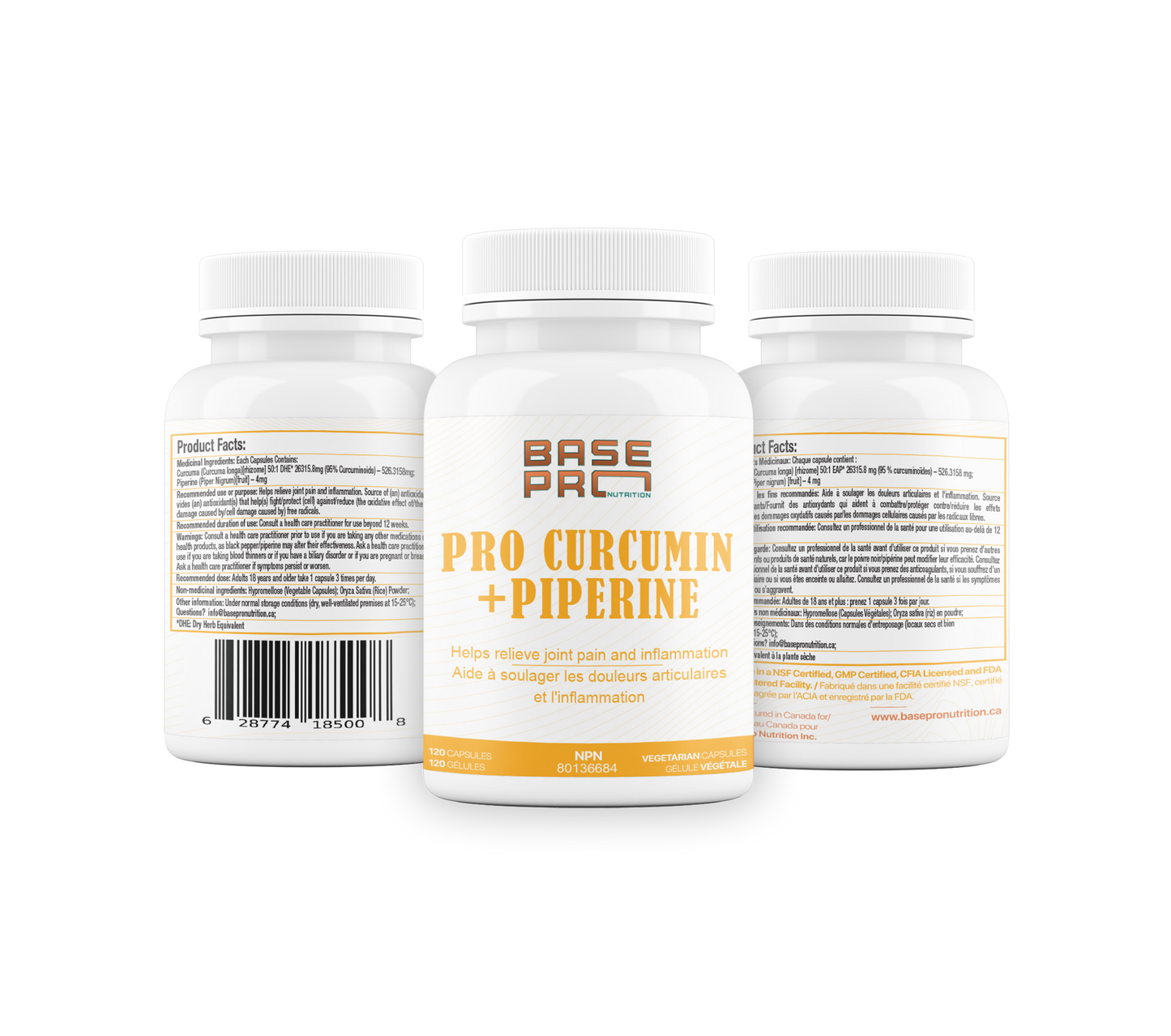 PRO Curcumin + Piperine - 120 capsules - Base Pro Nutrition