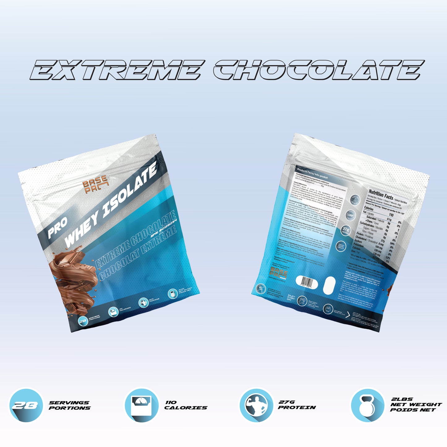 Pro Whey Isolate - Extreme Chocolate - 2LBS - Base Pro Nutrition