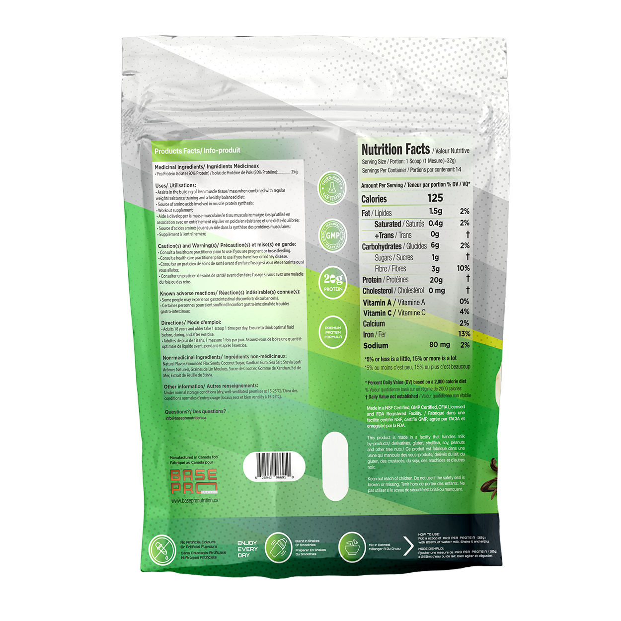 Pro Pea Protein - Vanilla Ice Cream - 1LB - Base Pro Nutrition