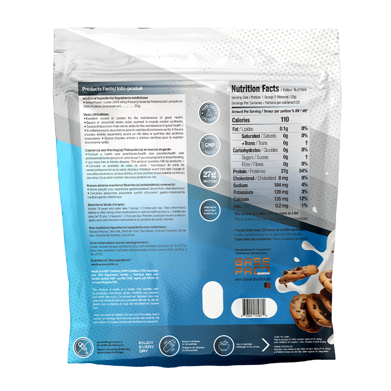 Pro Whey Isolate - Cookies "N" Cream - 2LBS - Base Pro Nutrition