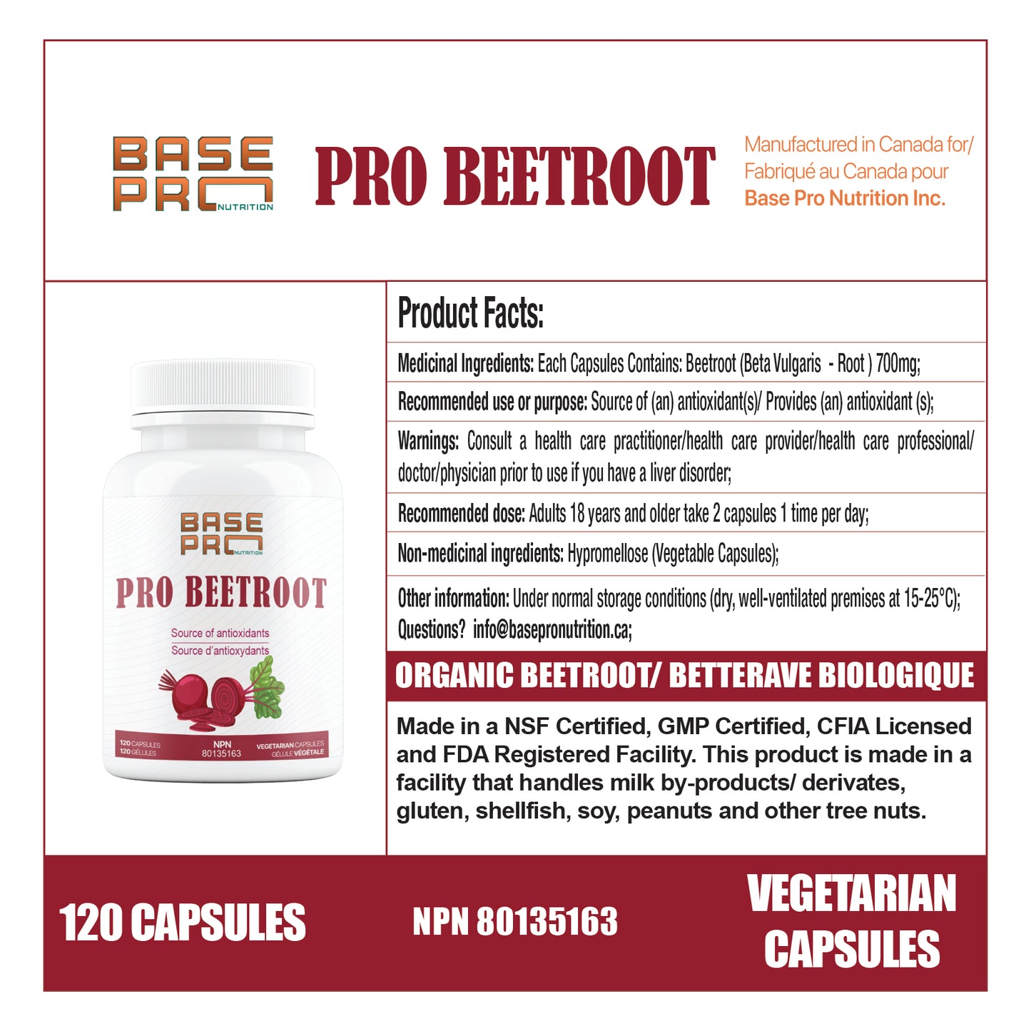 Pro Beetroot - 120 capsules - Base Pro Nutrition