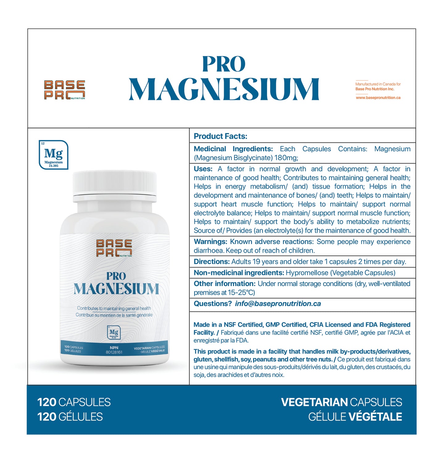 Pro Magnesium - Capsules - Base Pro Nutrition