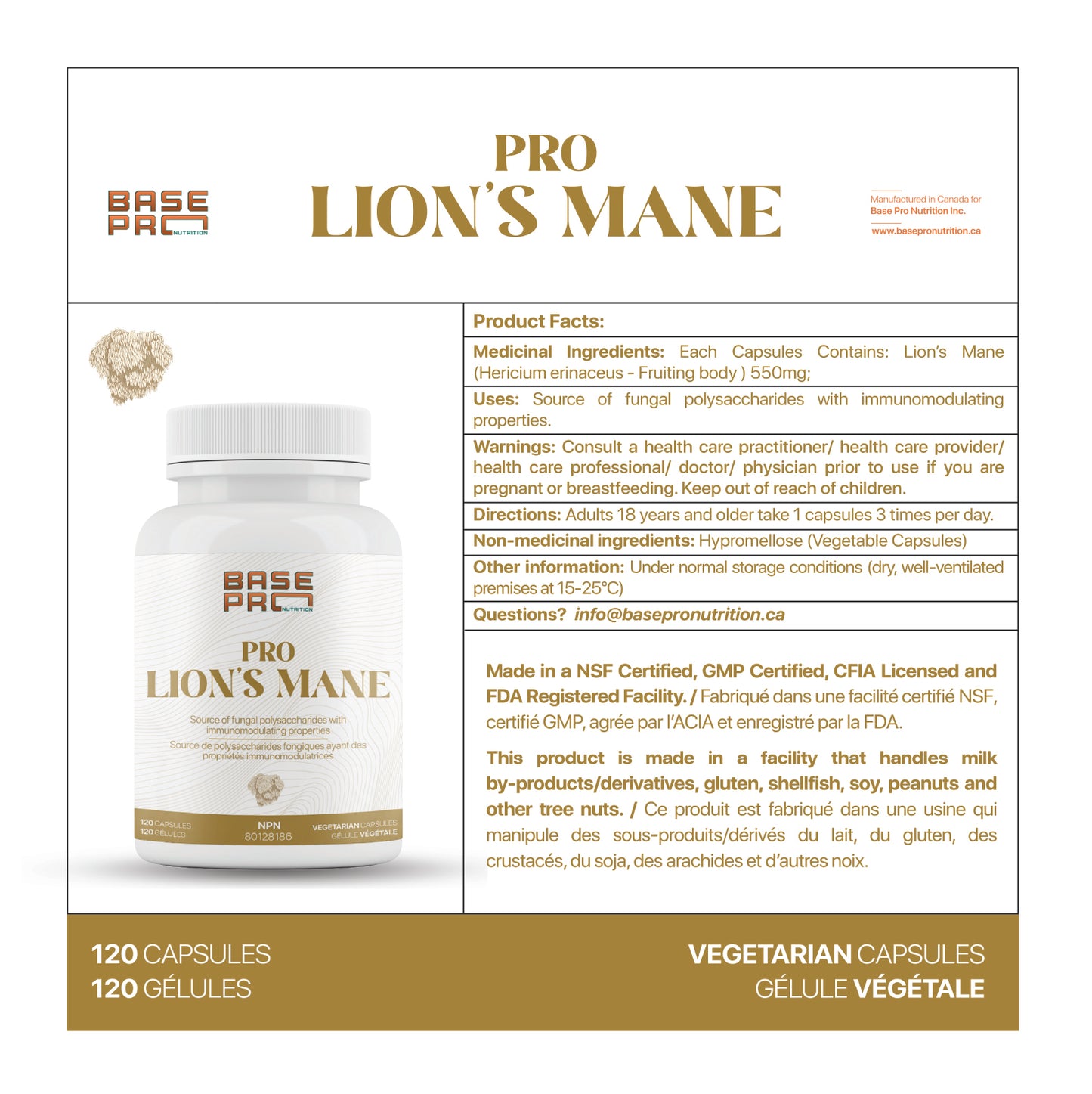 Pro Lion's Mane - Capsules - Base Pro Nutrition
