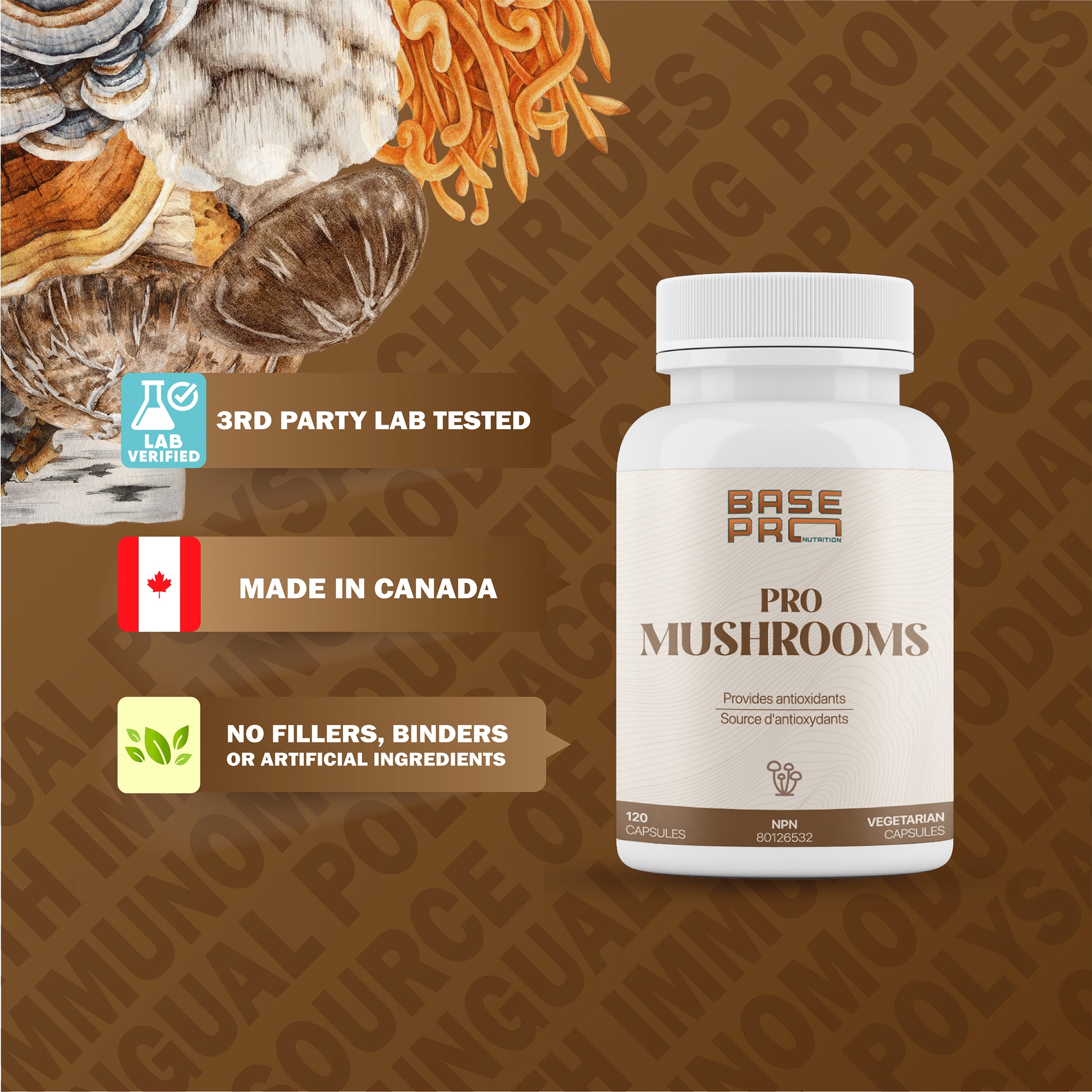 Pro Mushrooms - Capsules - Base Pro Nutrition