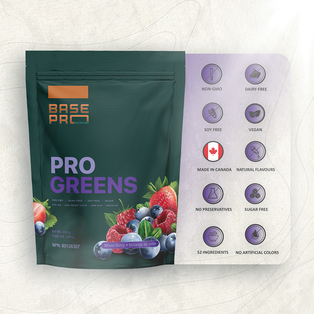 Pro Greens - Mixed Berry - 300 grams - Base Pro Nutrition