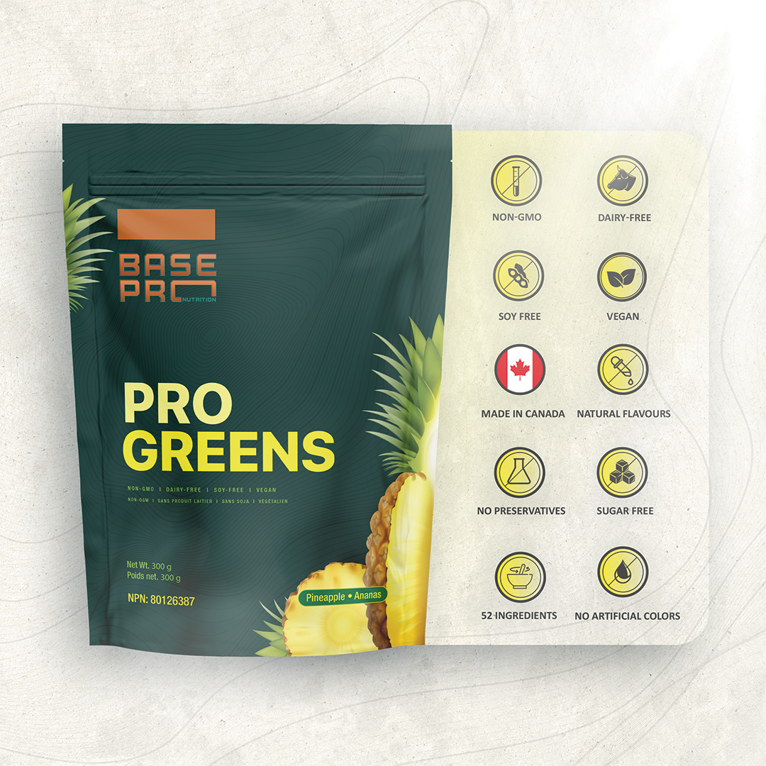 Pro Greens - Pineapple - 300 grams - Base Pro Nutrition