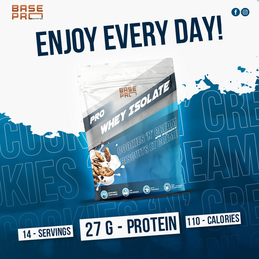 Pro Whey Isolate - Cookies "N" Cream - 1LB - Base Pro Nutrition