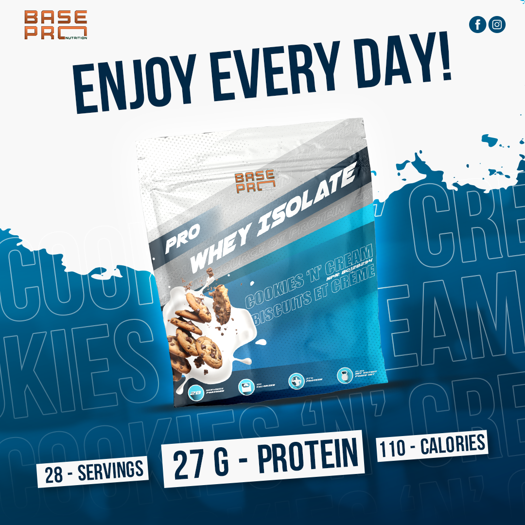 Pro Whey Isolate - Cookies "N" Cream - 2LBS - Base Pro Nutrition