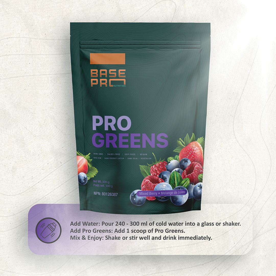 Pro Greens - Mixed Berry - 300 grams - Base Pro Nutrition