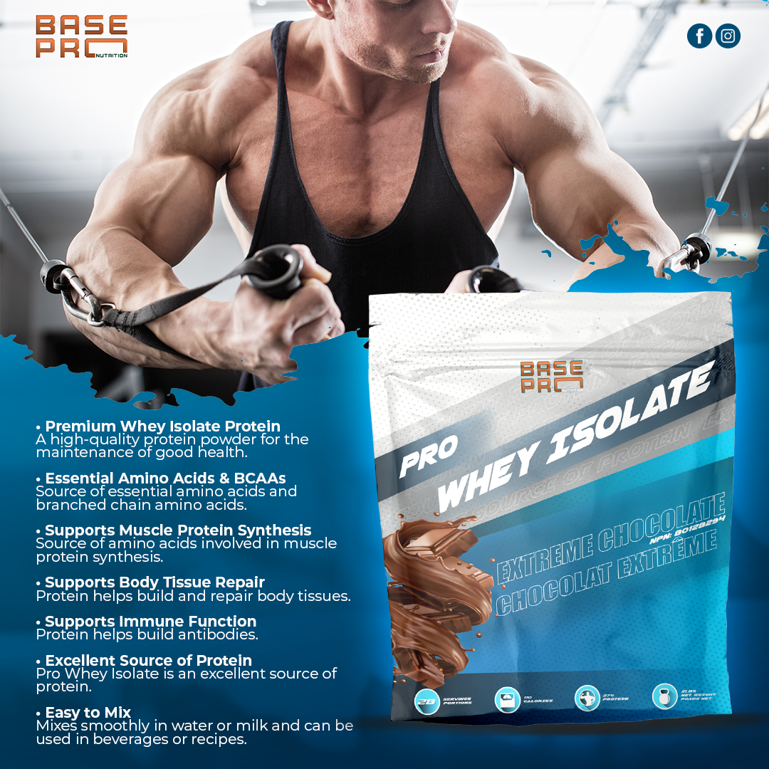 Pro Whey Isolate - Extreme Chocolate - 2LBS - Base Pro Nutrition