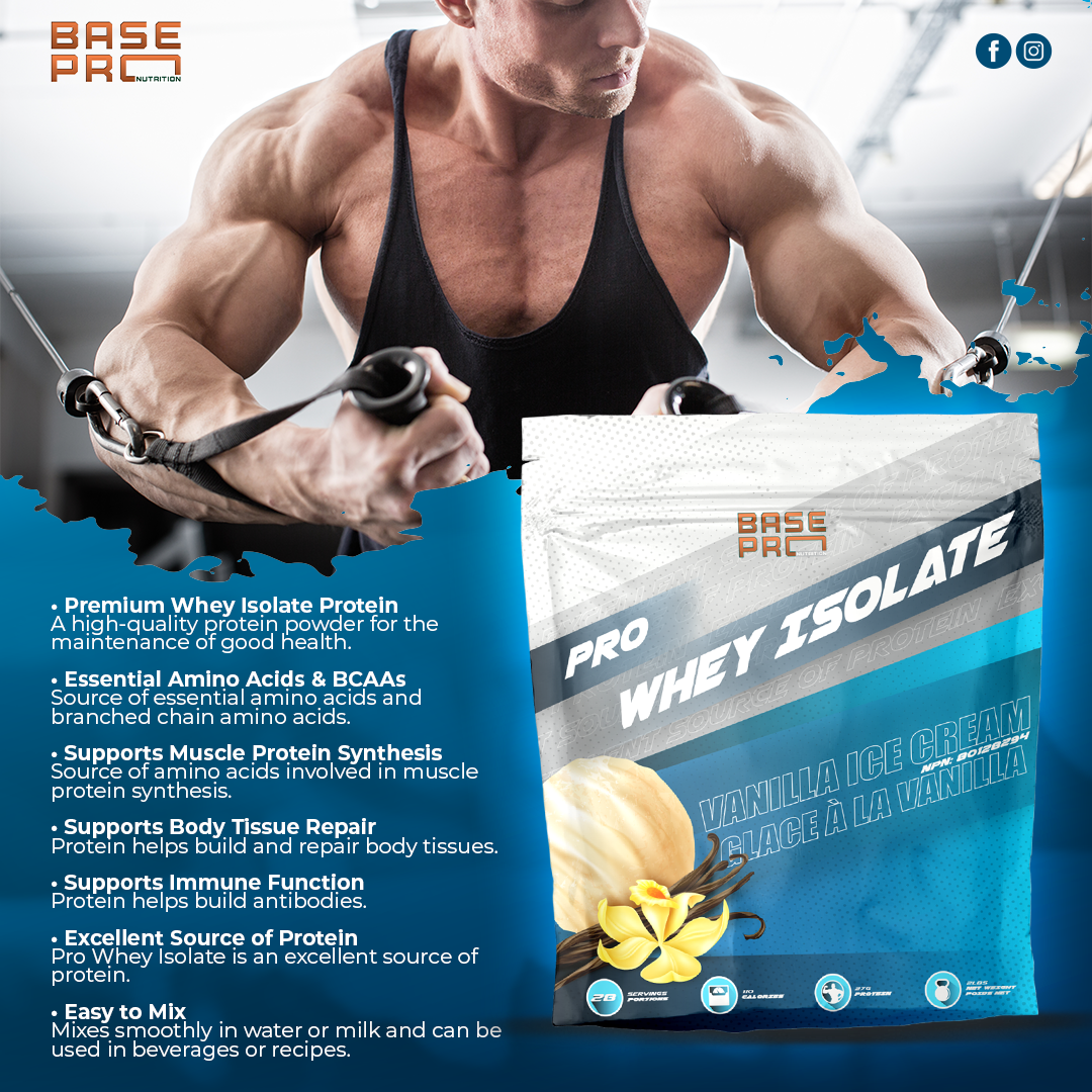 Pro Whey Isolate - Vanilla Ice Cream - 2LBS - Base Pro Nutrition