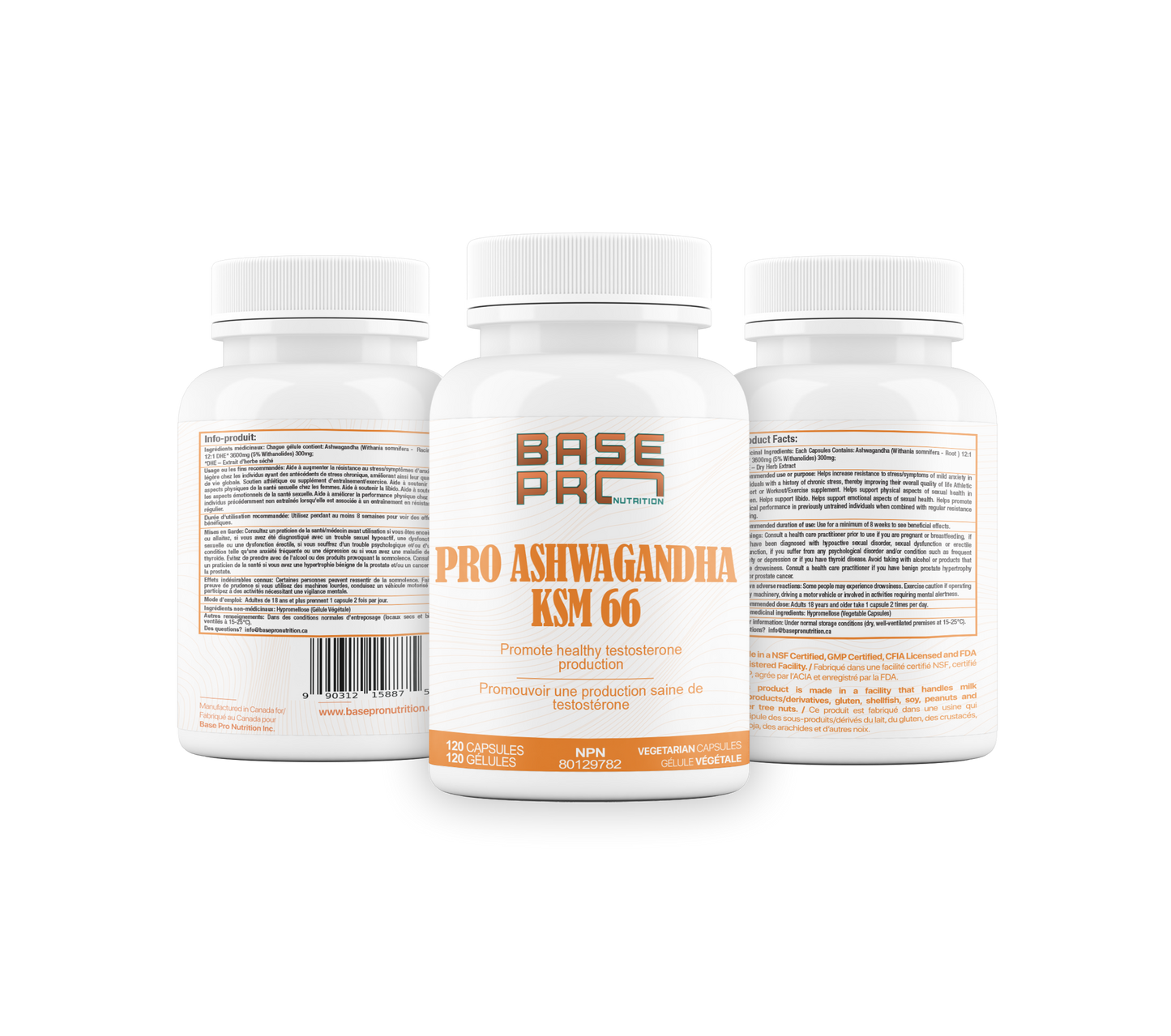 Pro KSM-66 Ashwagandha - 120 capsules - Base Pro Nutrition