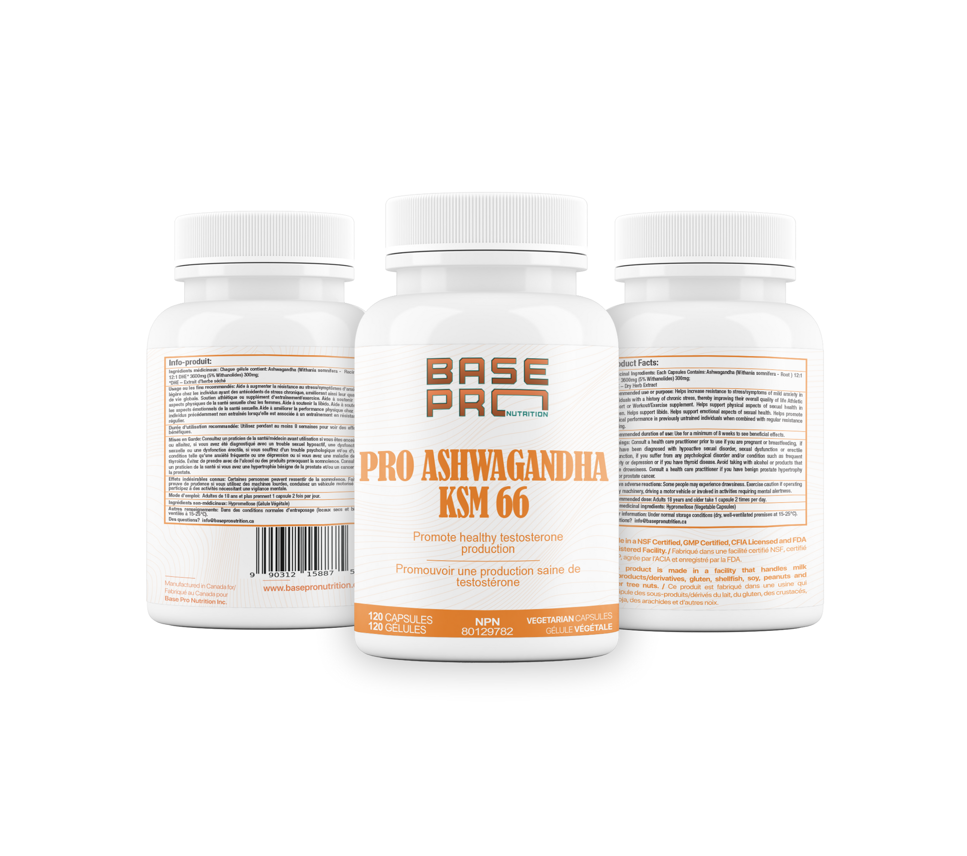 Pro KSM-66 Ashwagandha - 120 capsules - Base Pro Nutrition