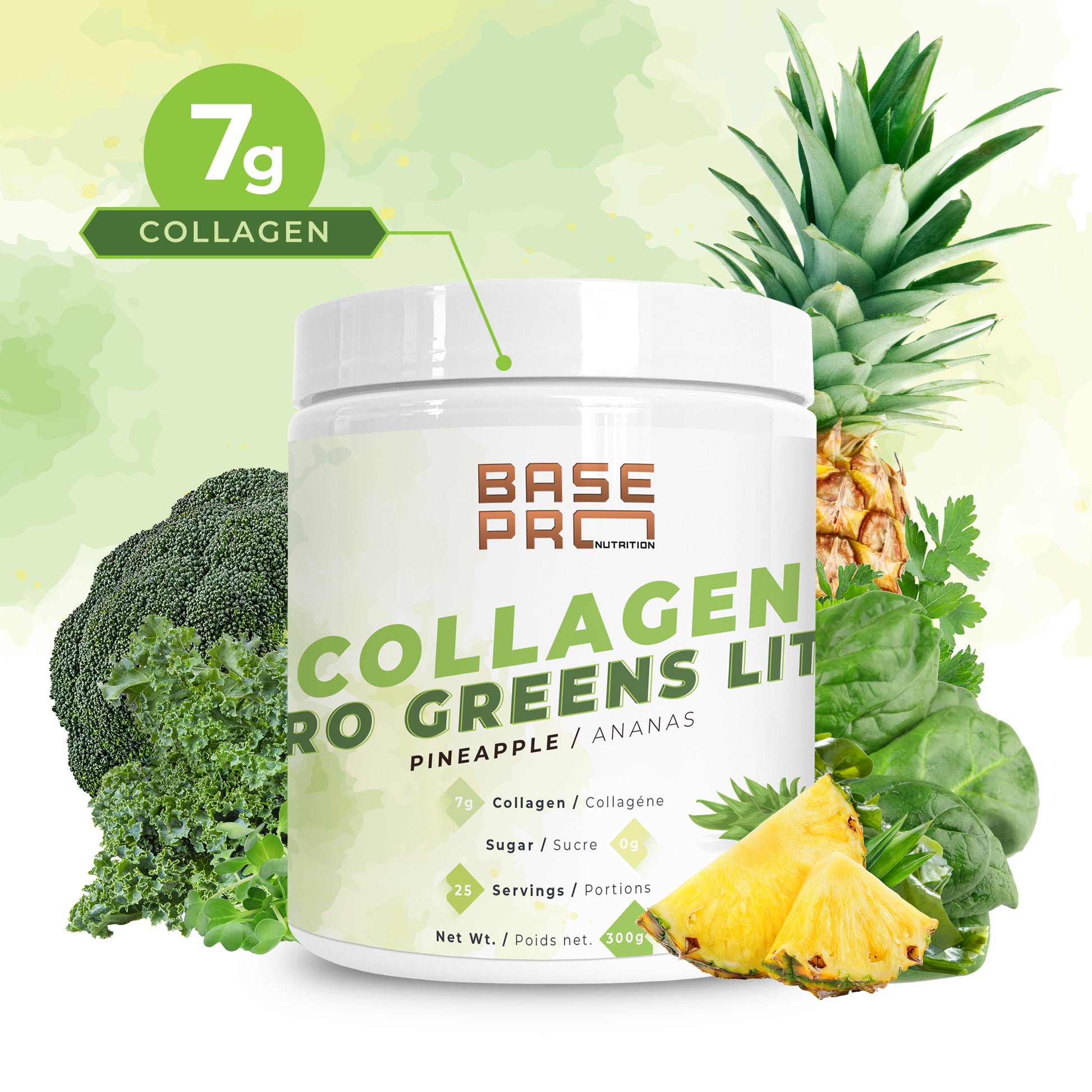 Collagen & Pro Greens Lite - 300grams - Base Pro Nutrition