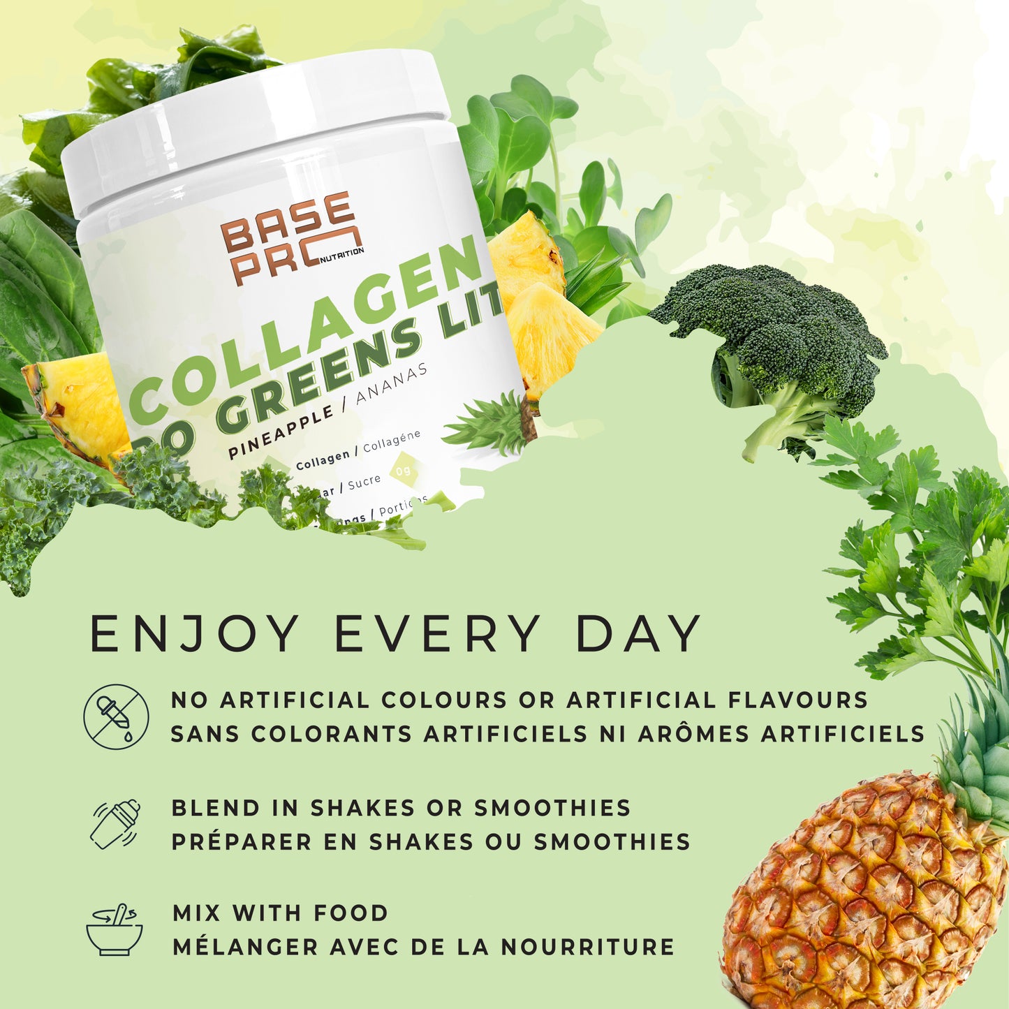 Collagen & Pro Greens Lite - 300grams - Base Pro Nutrition
