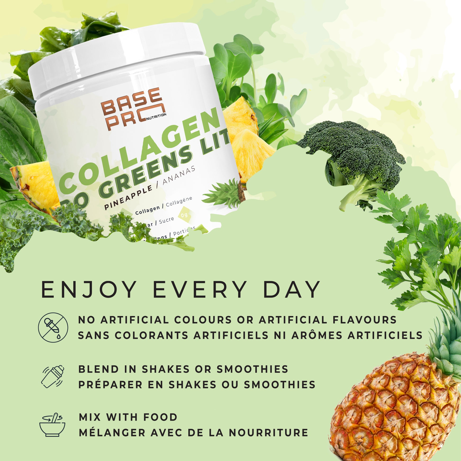 Collagen & Pro Greens Lite - 300grams - Base Pro Nutrition