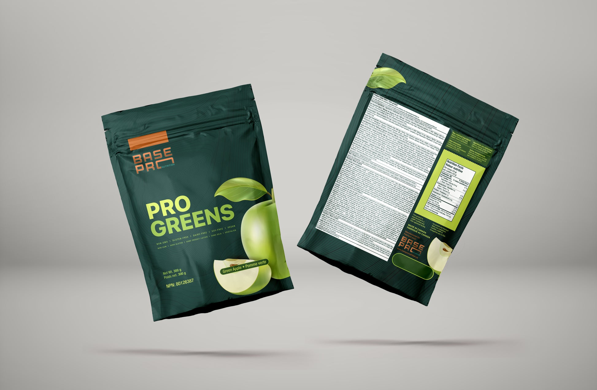 Pro Greens - Green Apple - 300 grams - Base Pro Nutrition