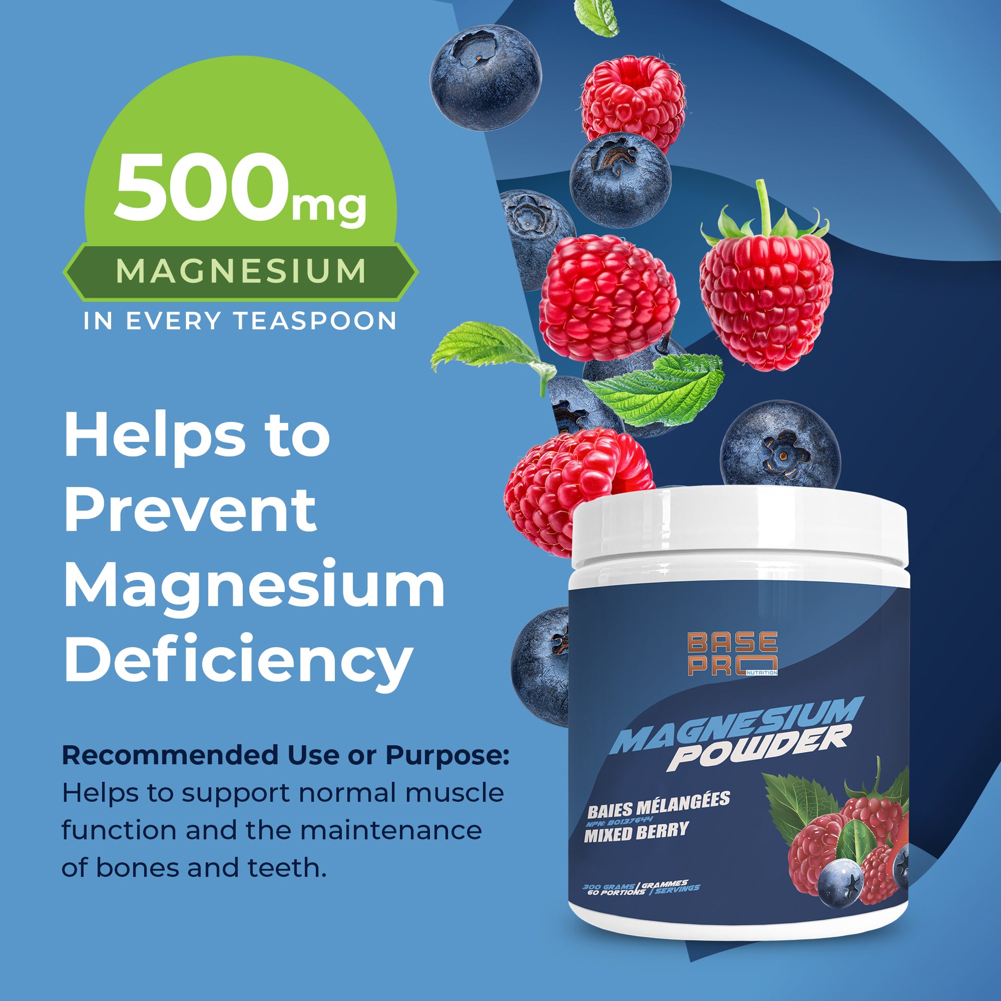 Magnesium Powder - Flavored 300grams - Base Pro Nutrition