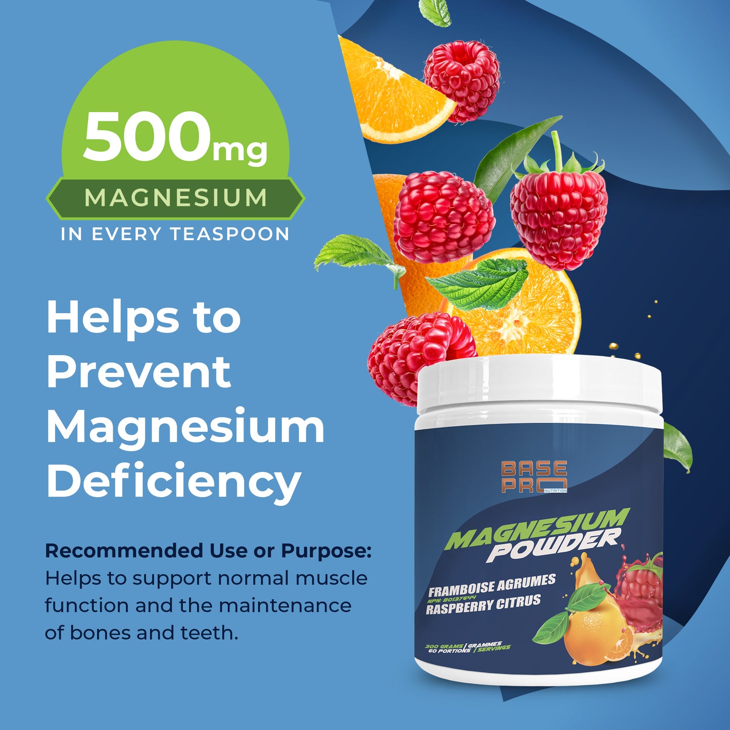 Magnesium Powder - Flavored 300grams - Base Pro Nutrition