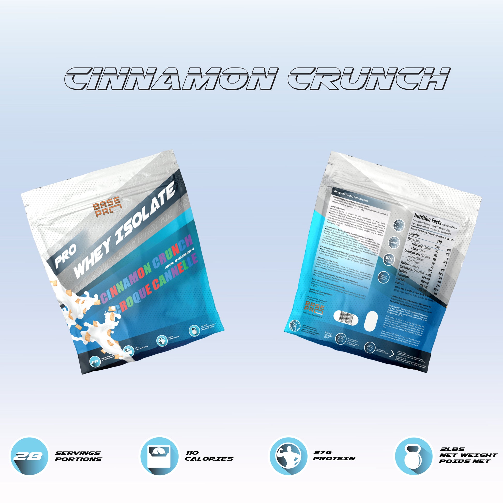 Pro Whey Isolate - Cinnamon Crunch - 2LBS - Base Pro Nutrition