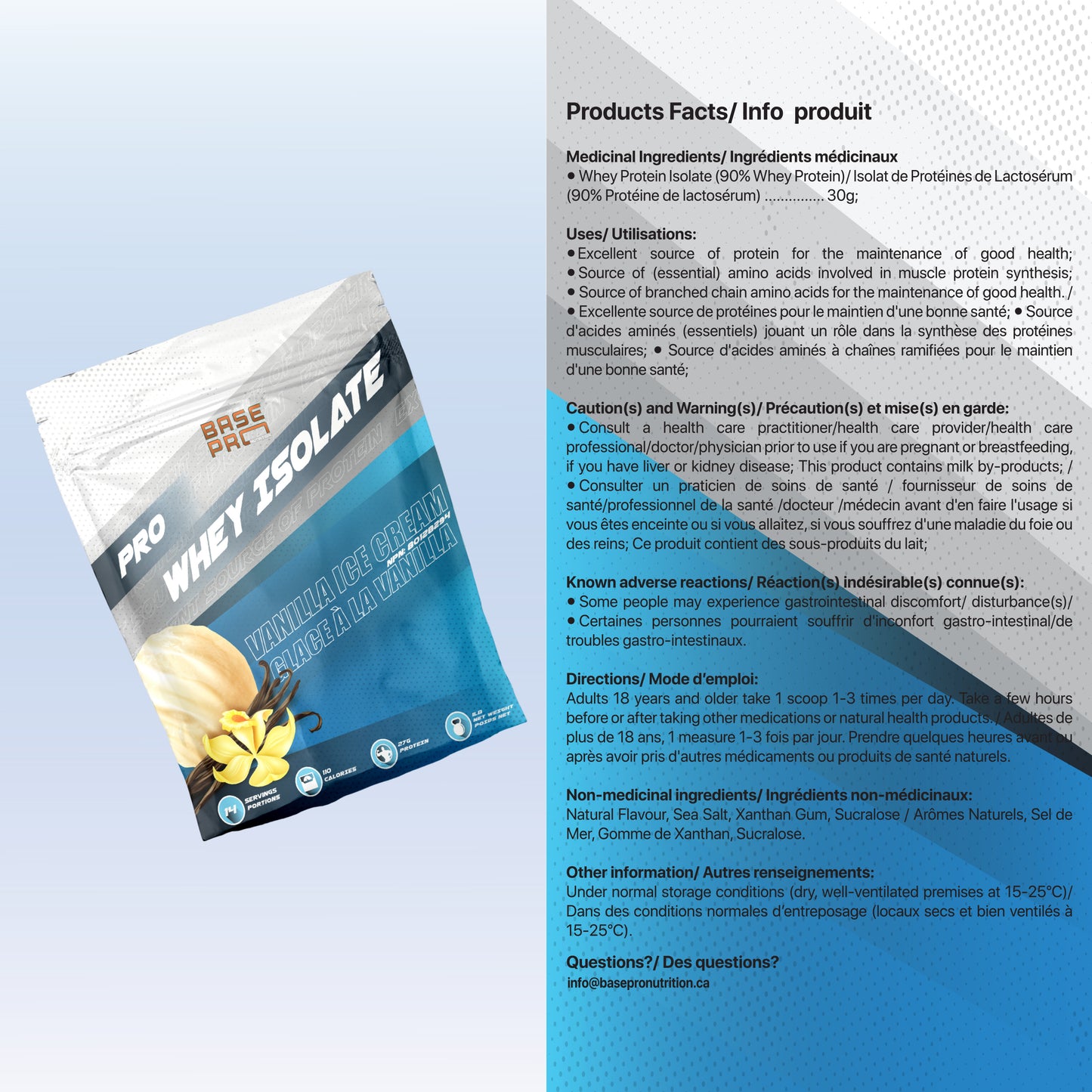 Pro Whey Isolate - Vanilla Ice Cream - 1LB - Base Pro Nutrition