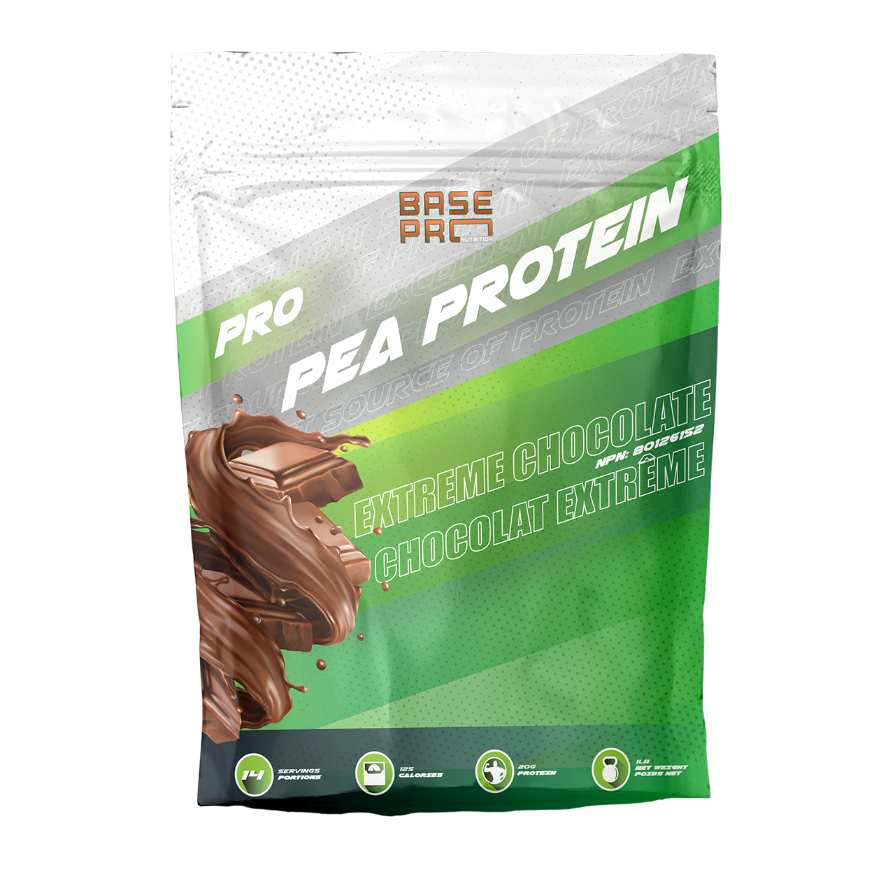 Pro Pea Protein - Extreme Chocolate - 1LB - Base Pro Nutrition