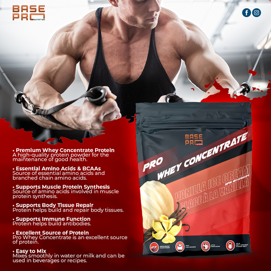 Pro Whey Concentrate - Vanilla Ice Cream - 2lb - Base Pro Nutrition