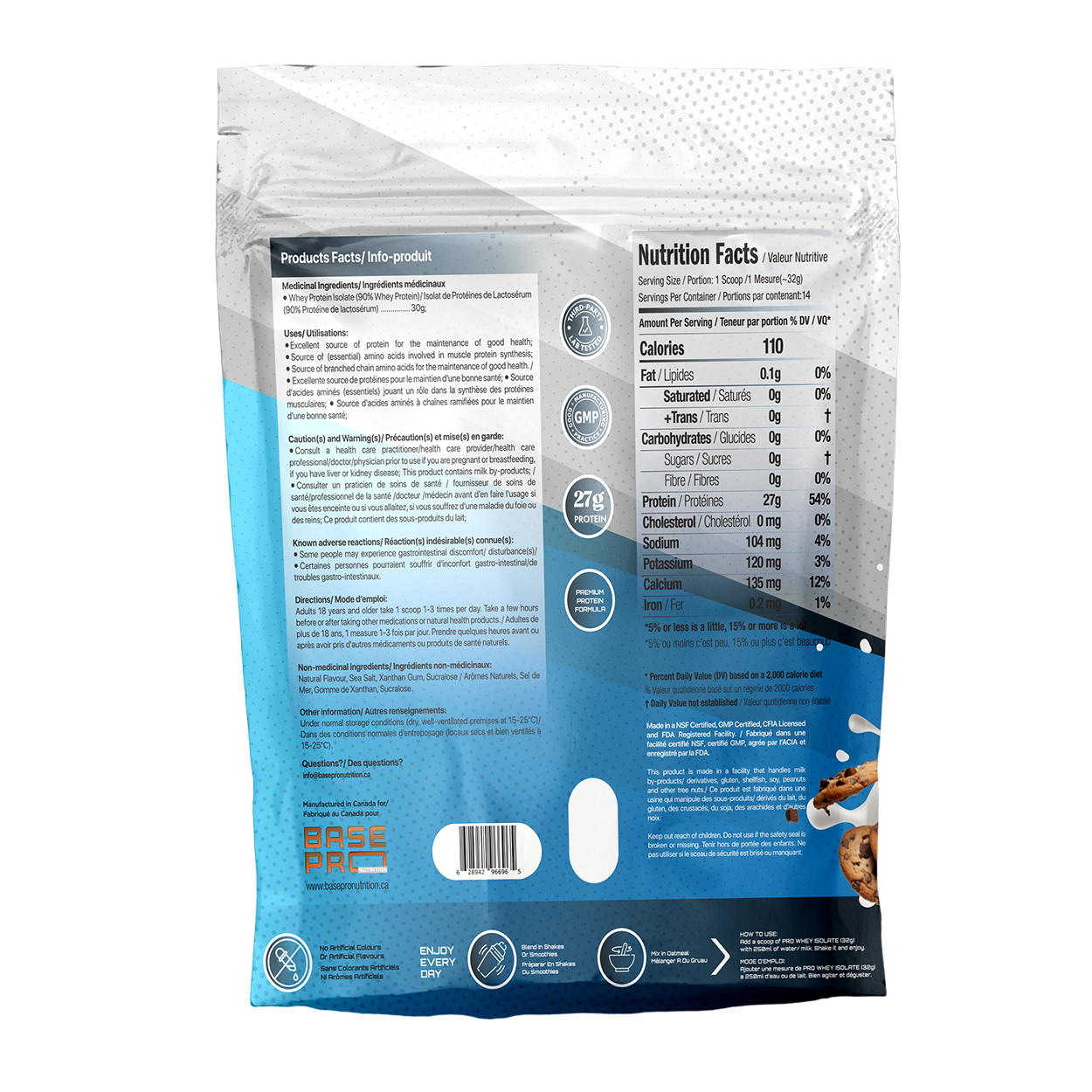 Pro Whey Isolate - Cookies "N" Cream - 1LB - Base Pro Nutrition