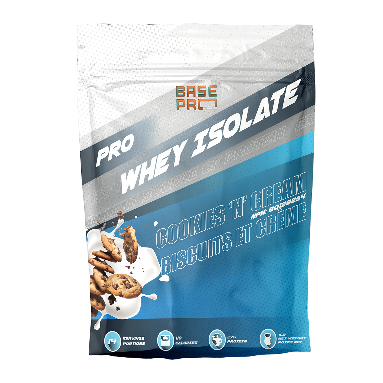 Pro Whey Isolate - Cookies "N" Cream - 1LB - Base Pro Nutrition