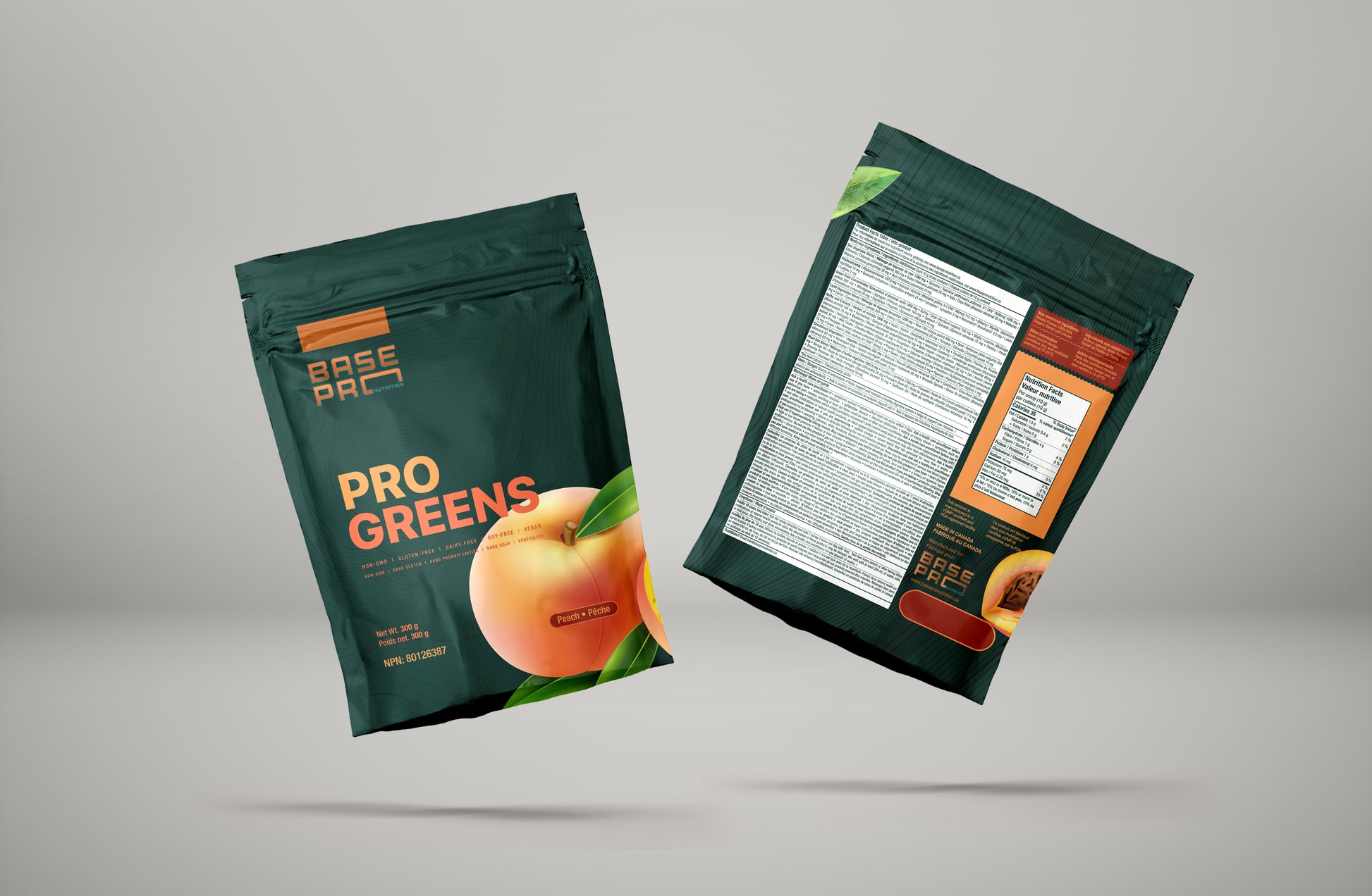 Pro Greens - Peach - 300 grams - Base Pro Nutrition