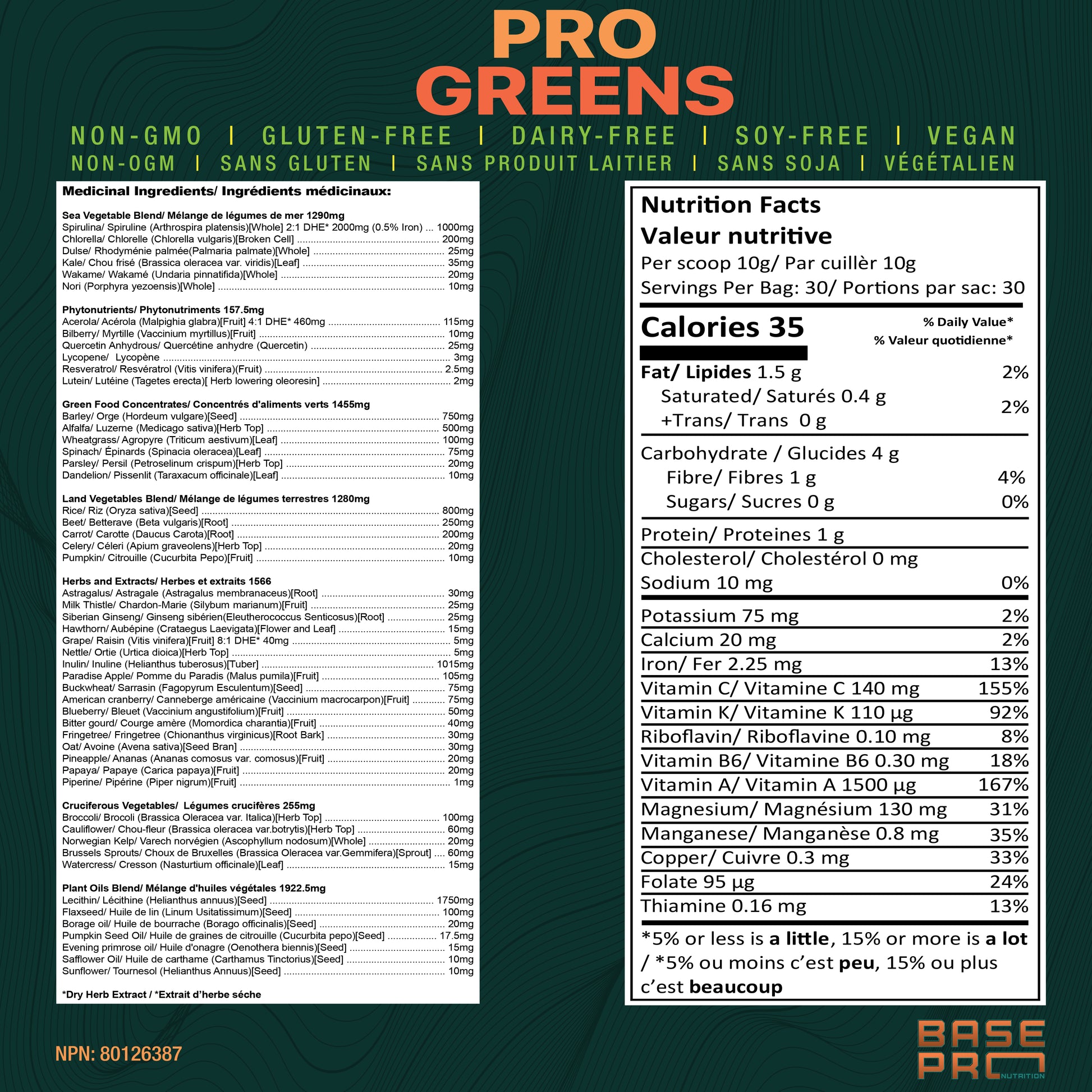 Pro Greens - Peach - 300 grams - Base Pro Nutrition
