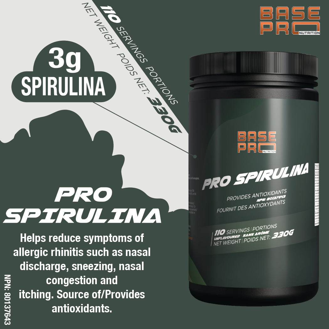PRO Spirulina Powder - 330grams - Base Pro Nutrition