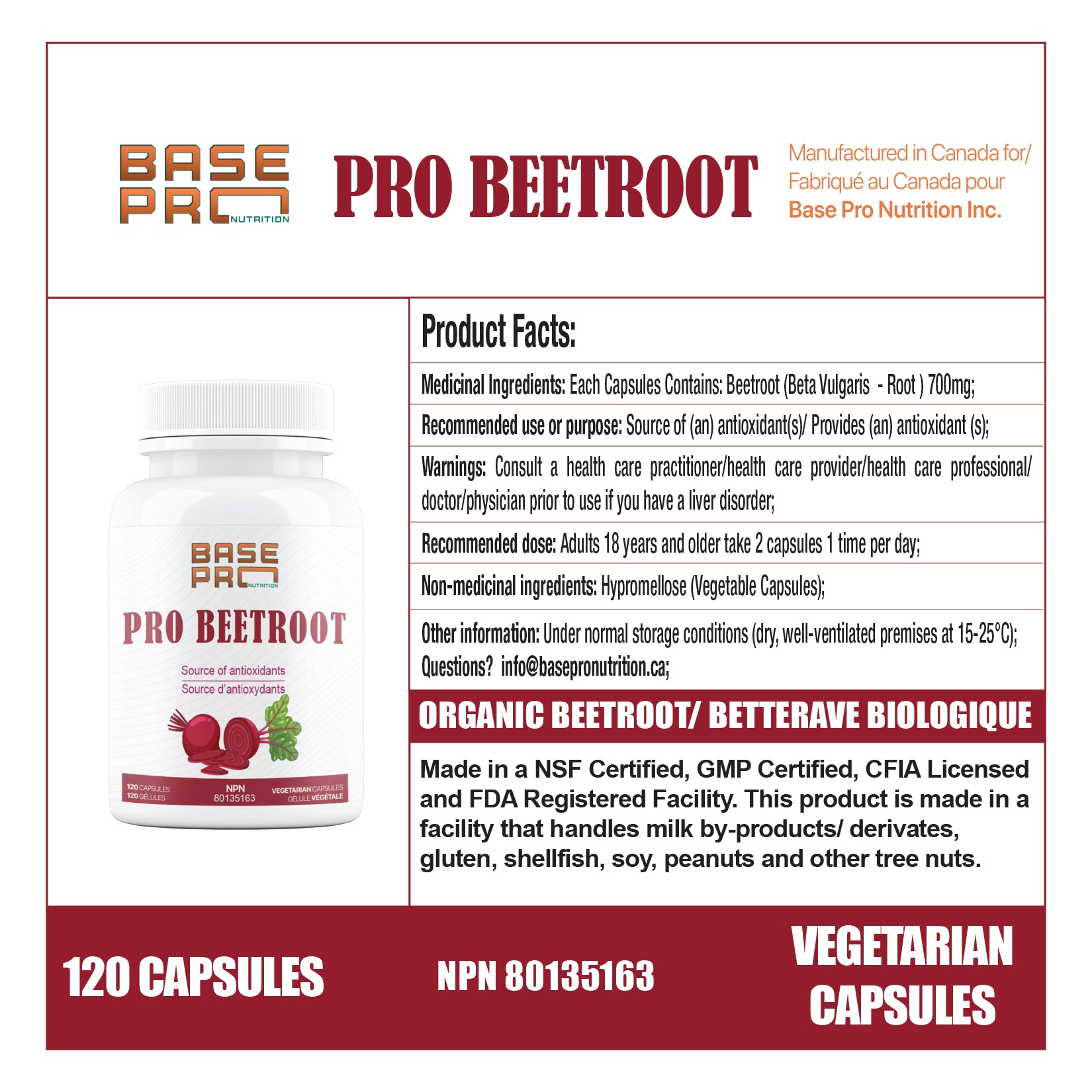 Pro Beetroot - 120 capsules - Base Pro Nutrition