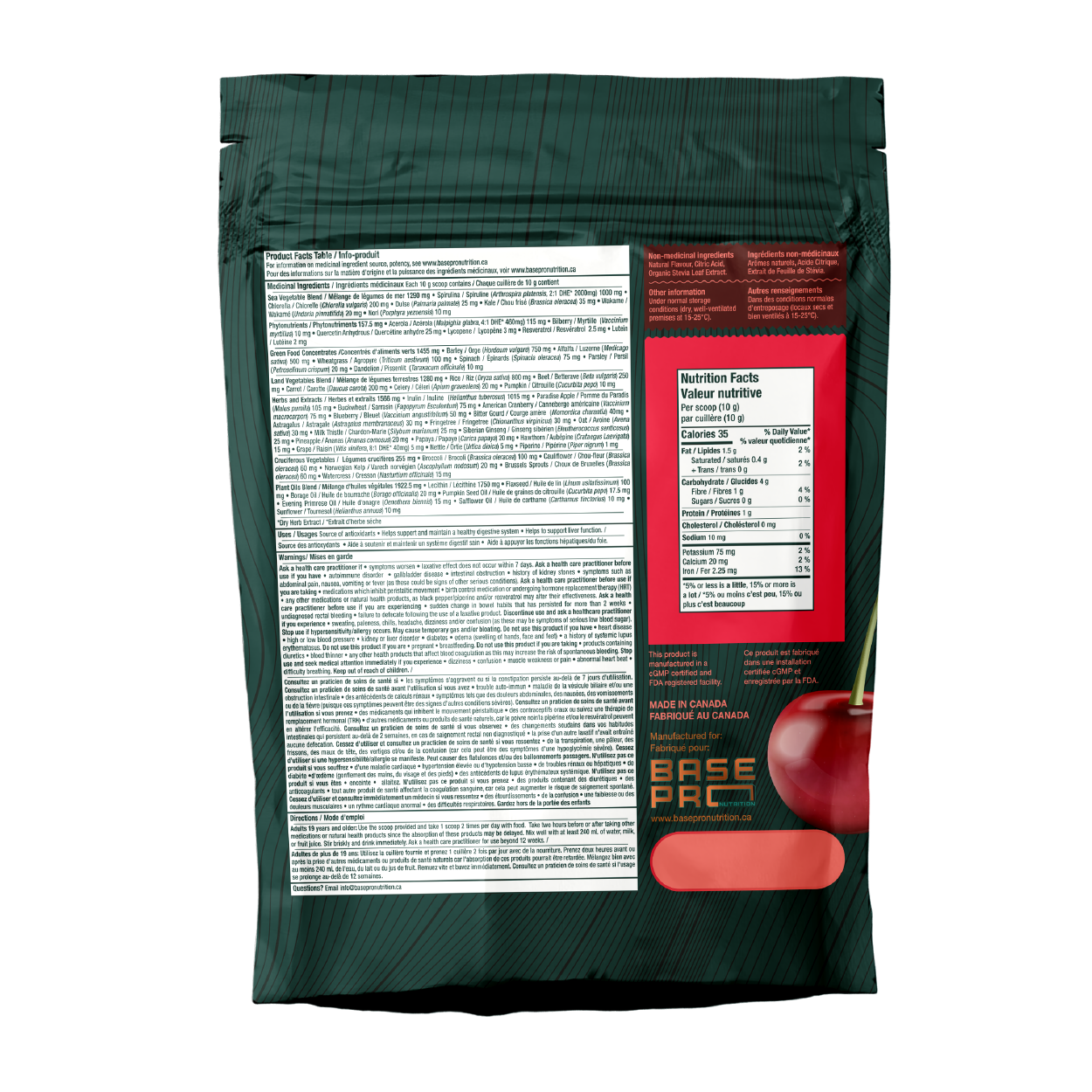 Pro Greens - Cherry - 300 grams - Base Pro Nutrition