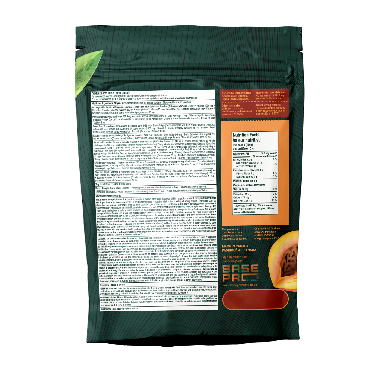Pro Greens - Peach - 300 grams - Base Pro Nutrition
