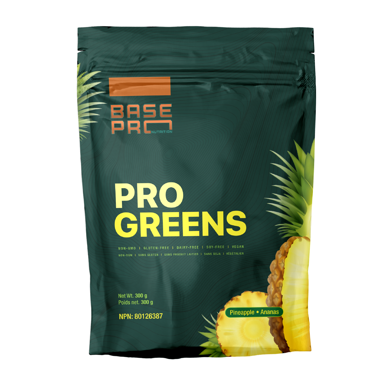 Pro Greens - Pineapple - 300 grams - Base Pro Nutrition
