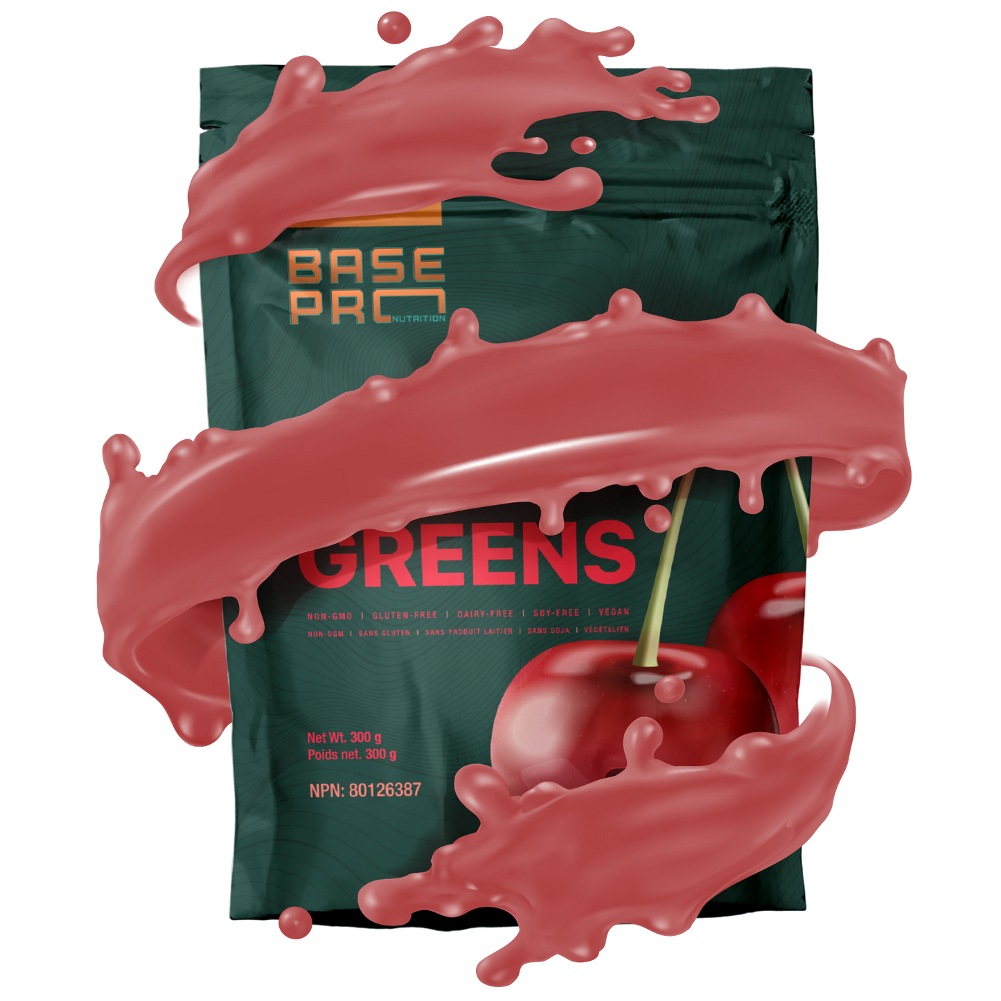 Pro Greens - Cherry - 300 grams - Base Pro Nutrition