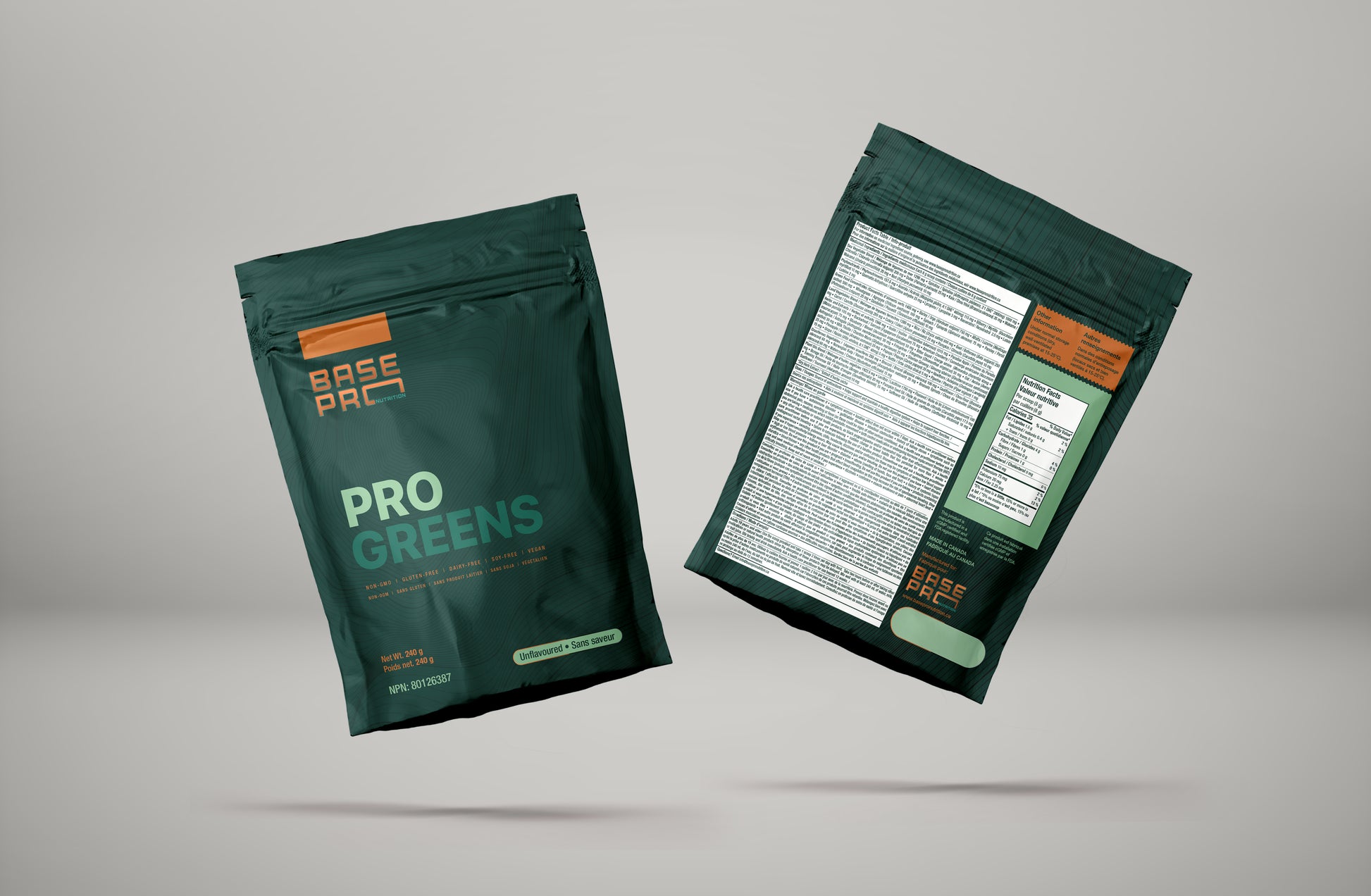 Pro Greens - Unflavored - 240 grams - Base Pro Nutrition