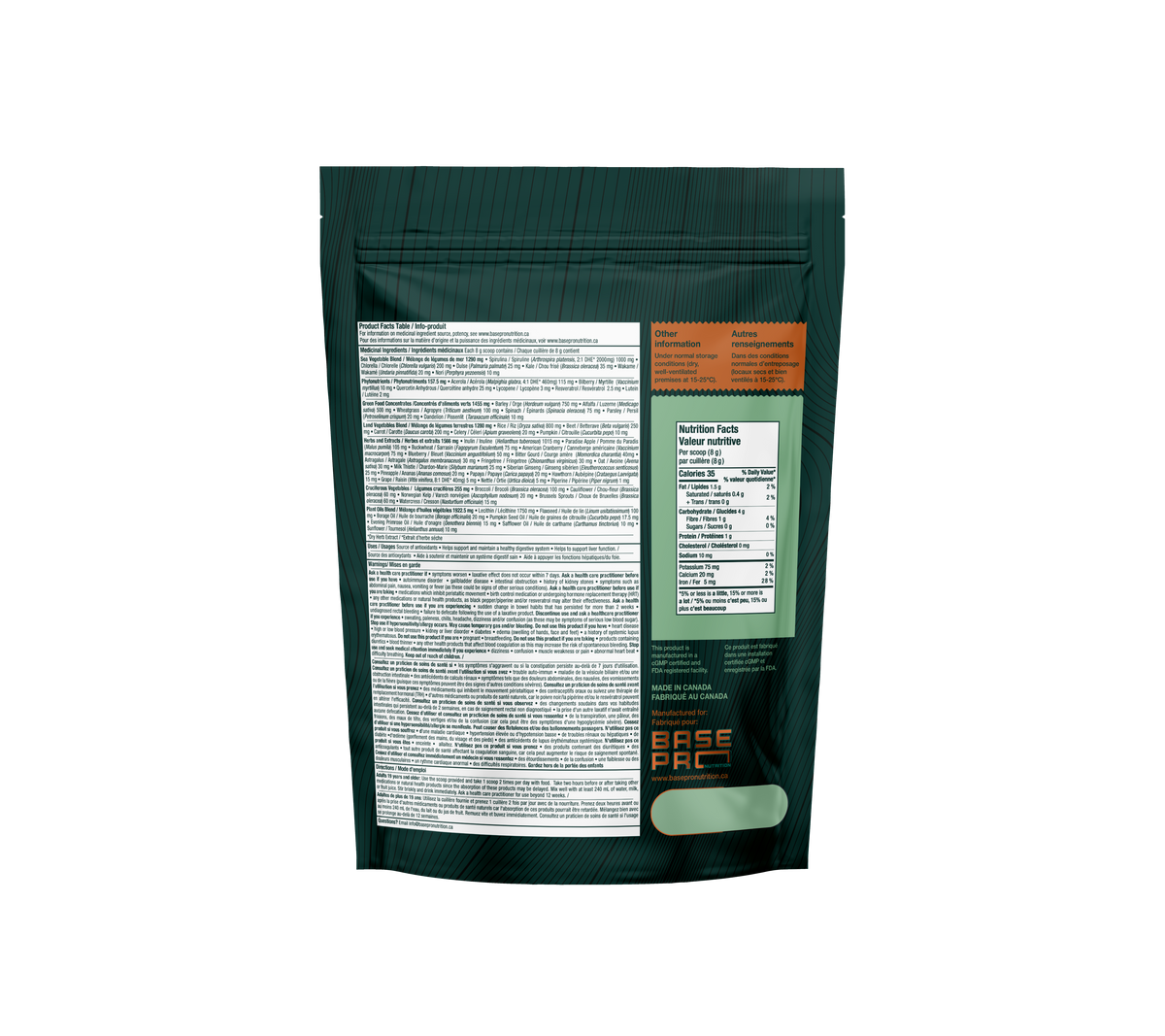 Pro Greens - Unflavored - 240 grams - Base Pro Nutrition