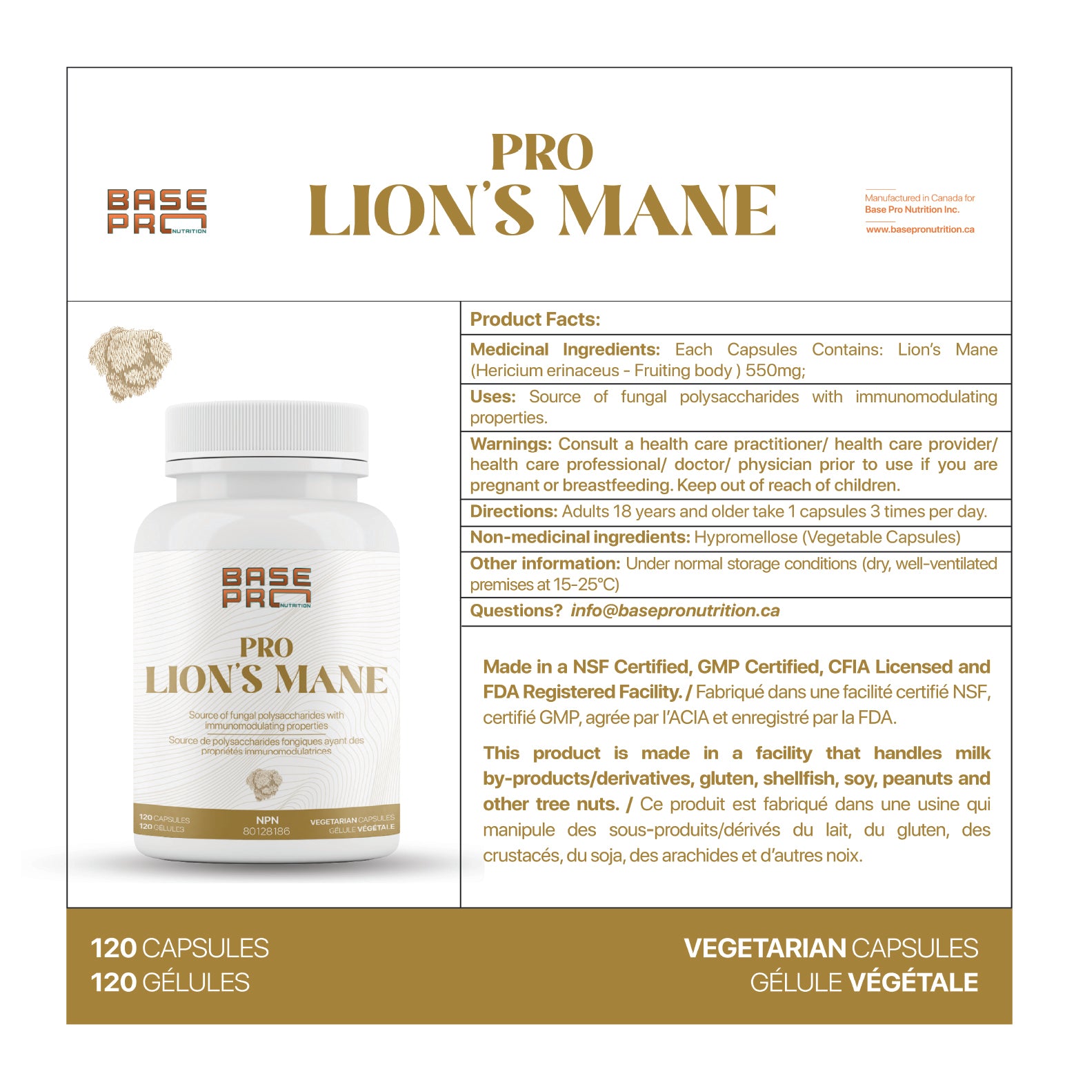 Pro Lion's Mane - Capsules - Base Pro Nutrition